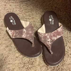 Crazy Train Cow Print Sandal